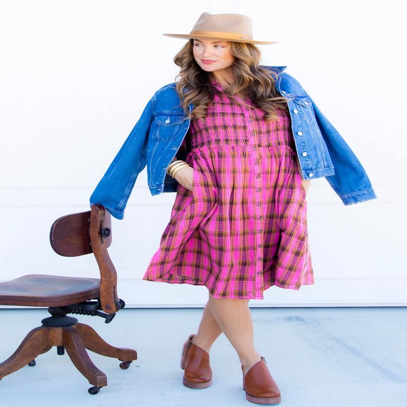 All Is Calm Plaid Dress - FINAL SALE