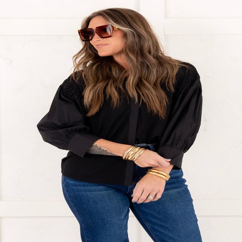 August Black Long Sleeve Top - FINAL SALE