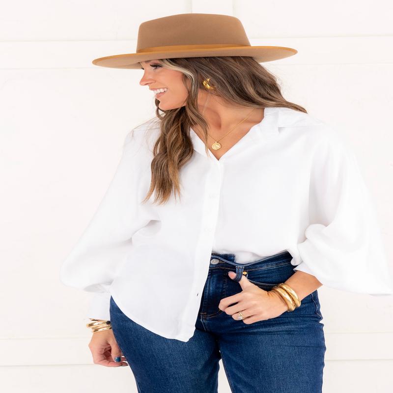 Follow The Light  Long Sleeve White Top - FINAL SALE