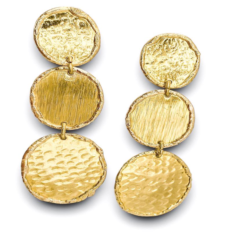 Triple Threat Gold Earrings
