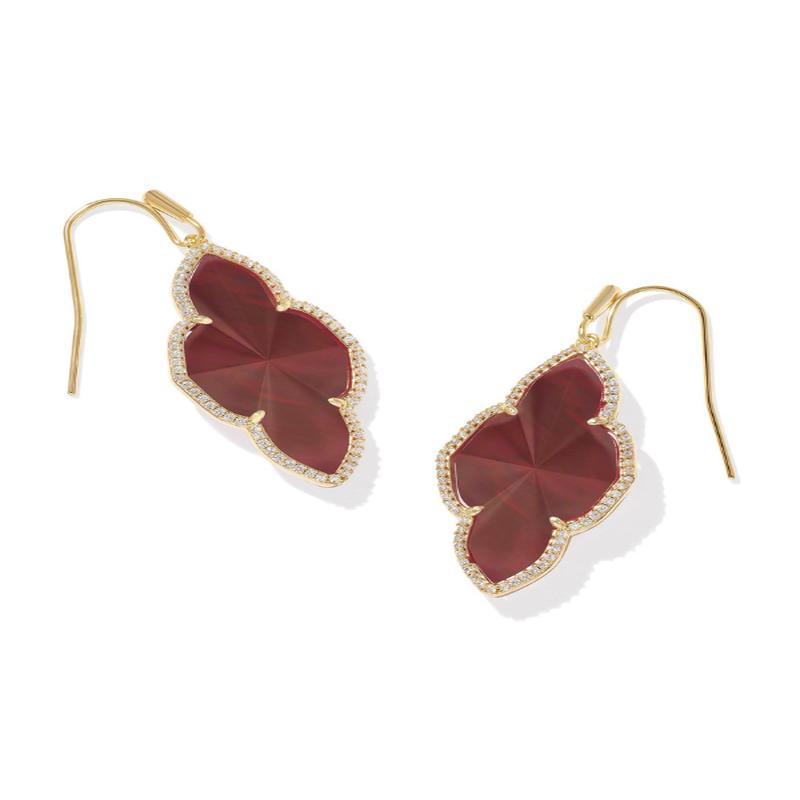 Abbie Pave Frame Drop Earrings - Gold Cranberry Illusion | Kendra Scott - FINAL SALE