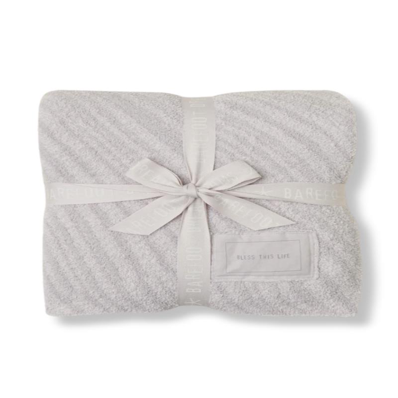 Barefoot Dreams Cozychic Covered In Prayer Silver Ice Multi Throw Blanket