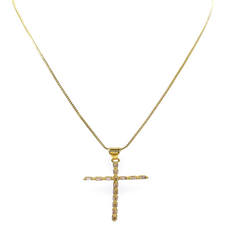 Bracha Gratitude Cross Gold Necklace - FINAL SALE