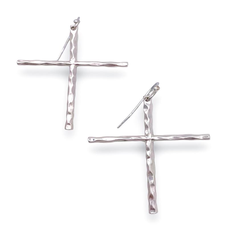 I'm So Blessed Earrings - Matte Silver - FINAL SALE