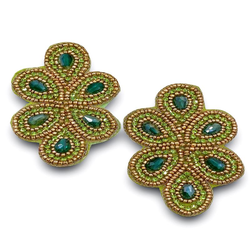 Linda Green Beaded Earrings