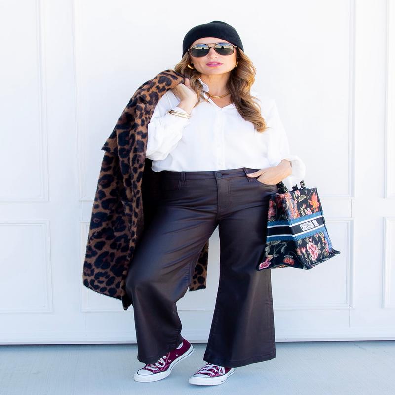 Meg Coated High Rise Jean - Chocolate - FINAL SALE