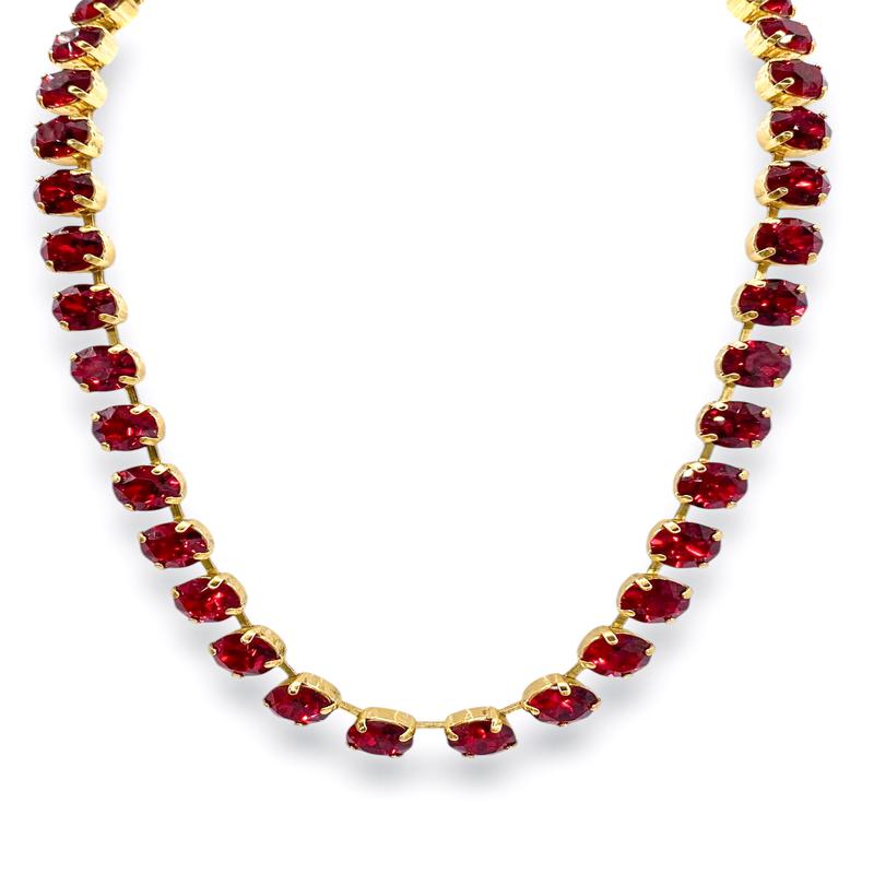 Oakland Necklace - Gold Red