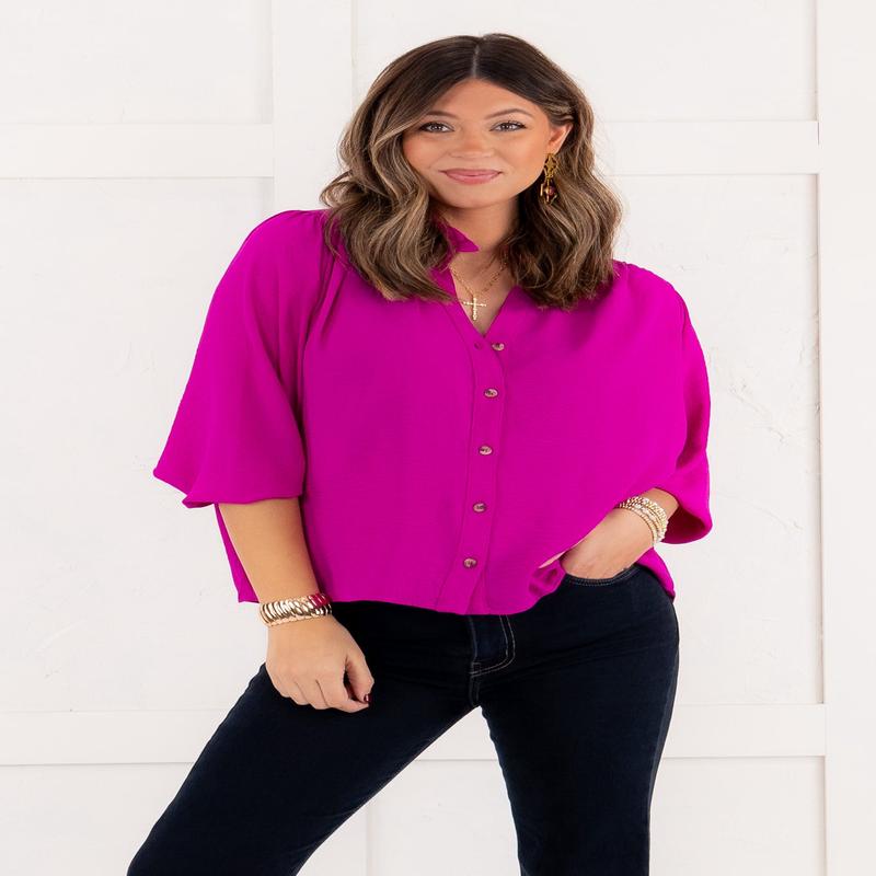 Piece Of My Heart Top - Magenta - FINAL SALE