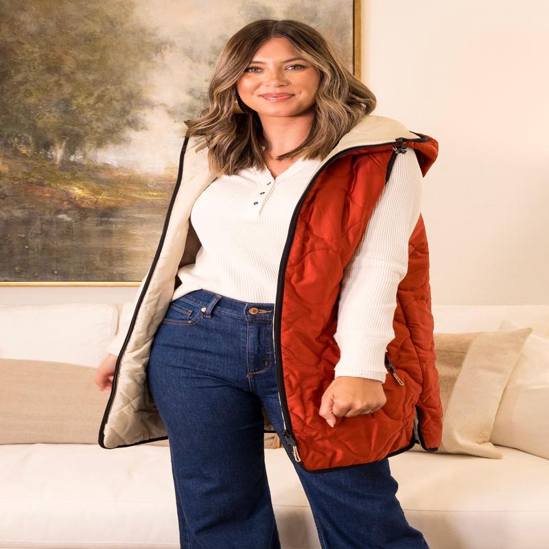 Reversible Hooded Puffer Vest | Tribal - FINAL SALE