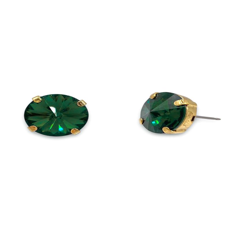 The Basics Stud - Gold Emerald