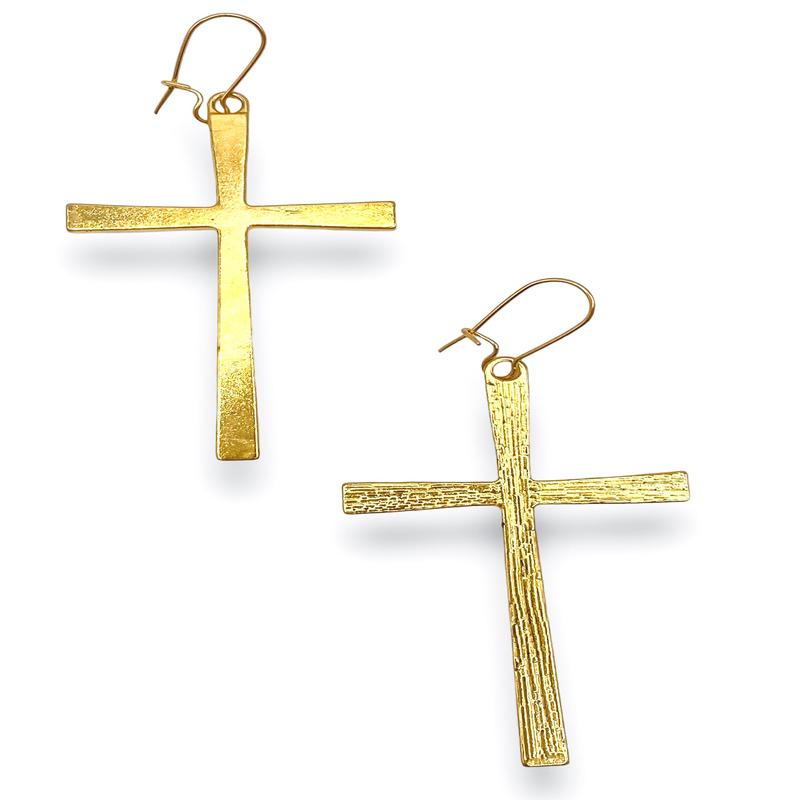 Worthy Of It All Gold Cross Earring - FINAL SALE