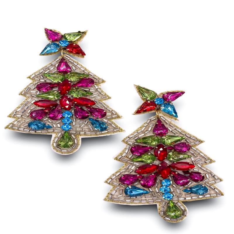 Bejeweled Christmas Tree Earrings | Treasure Jewels - DOORBUSTER