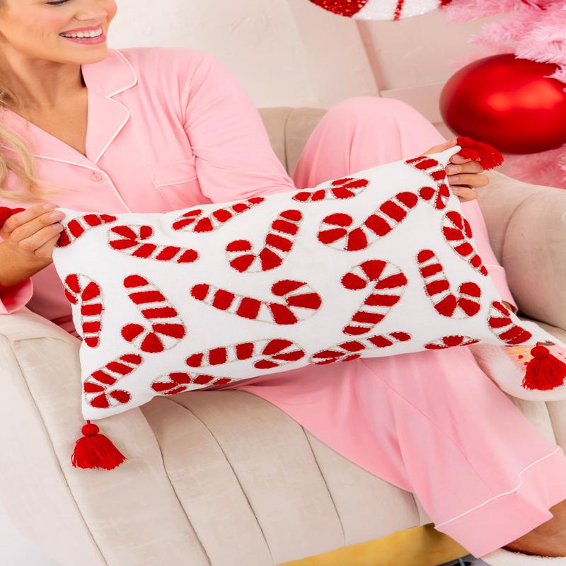 Candy Canes Lumbar Pillow | Mary Square - FINAL SALE