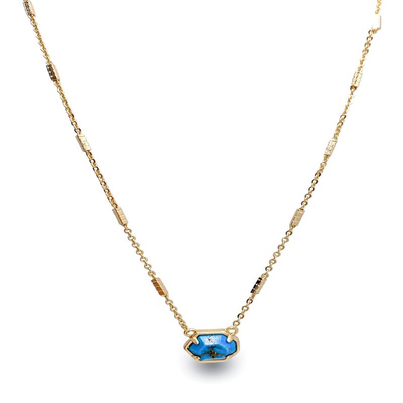 DOORBUSTER - Mabel Necklace - Gold Bronze Veined Turquoise | Kendra Scott