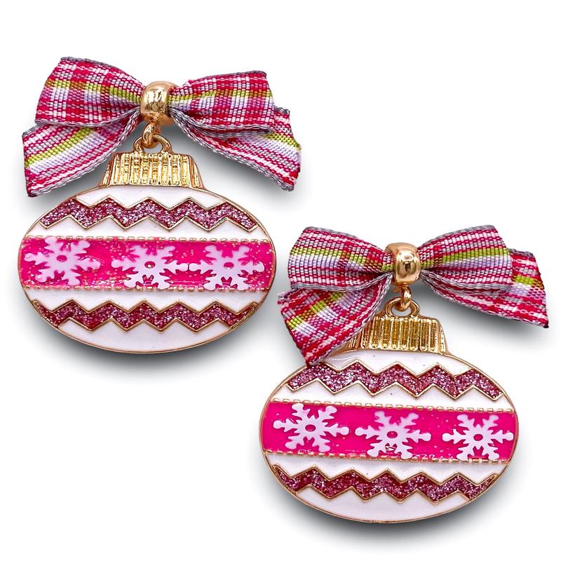 On The Tree Earrings - Pink/White