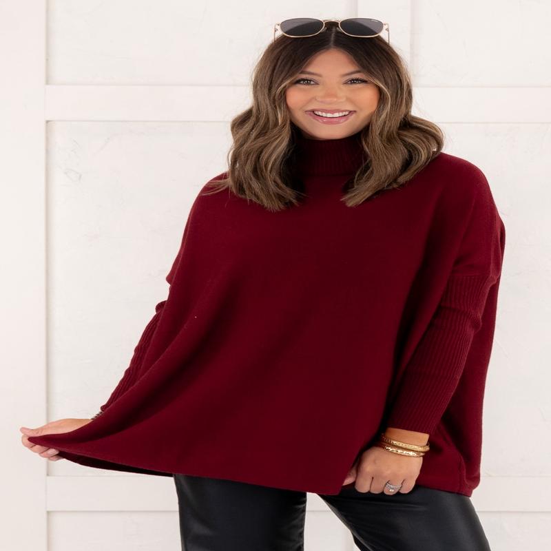 See You Coming Sweater - Cabernet - FINAL SALE