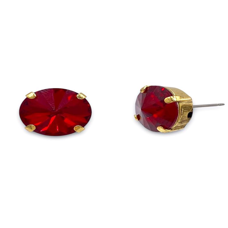 TOVA The Basics Gold Red Stud Earrings