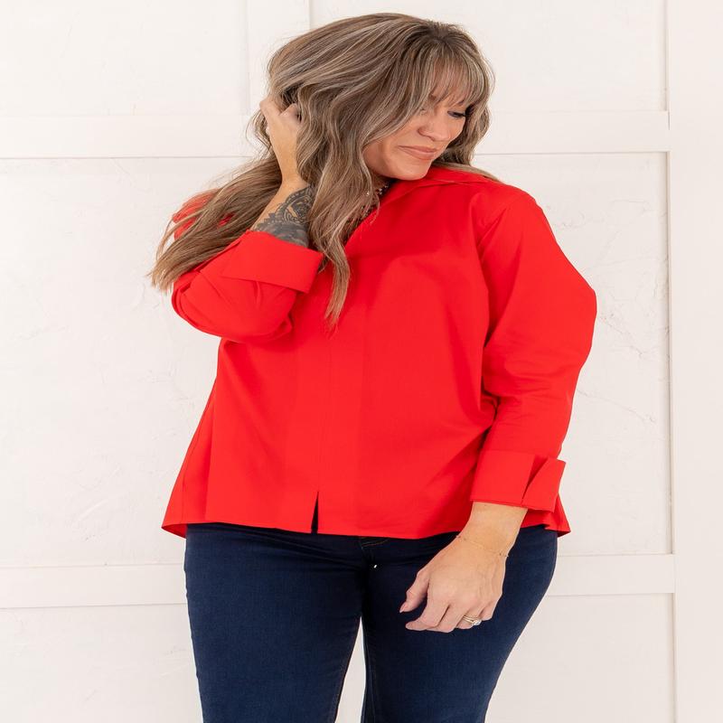 Agnes Long Sleeve Shirt In Simply Red *Final Sale*