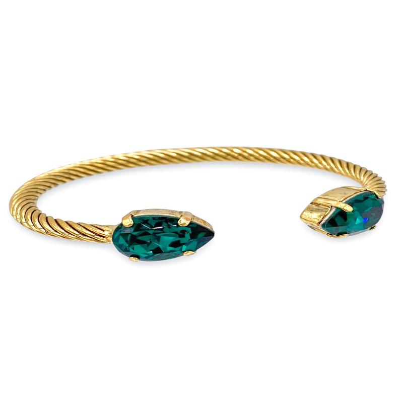 Charlotte Emerald Pear Cuff Bracelet | TOVA - FINAL SALE