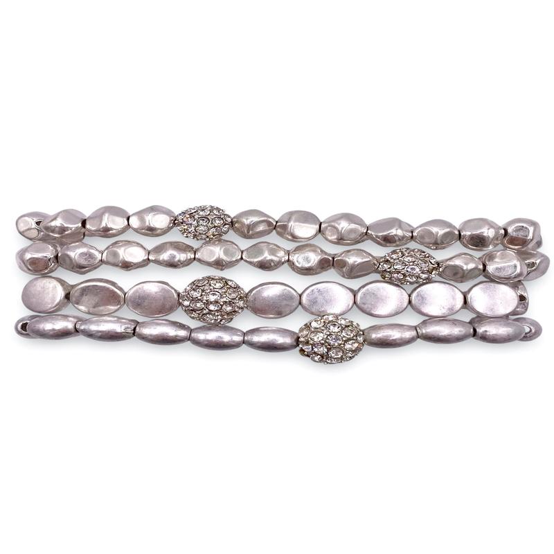 Lean On Me Bracelet Set - Worn Silver