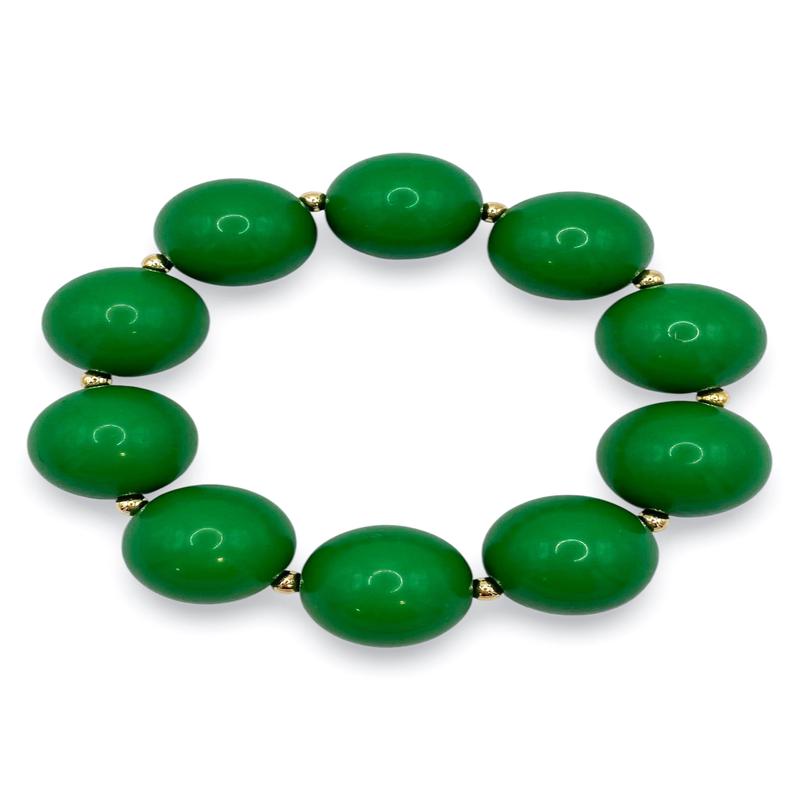 Natural Glow Green Stretch Bracelet