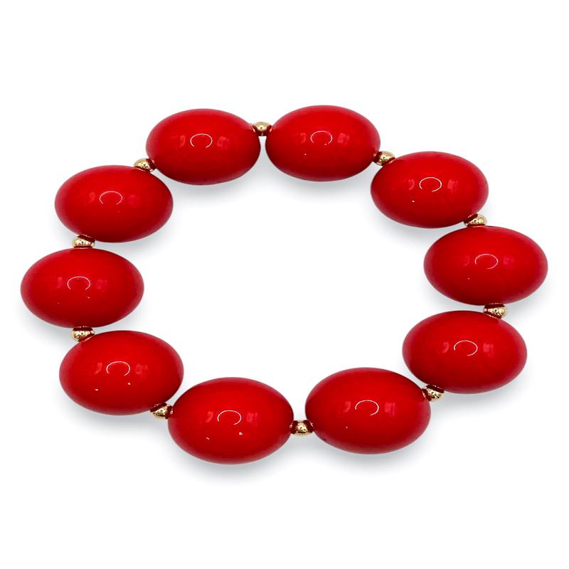Natural Glow Red Stretch Bracelet