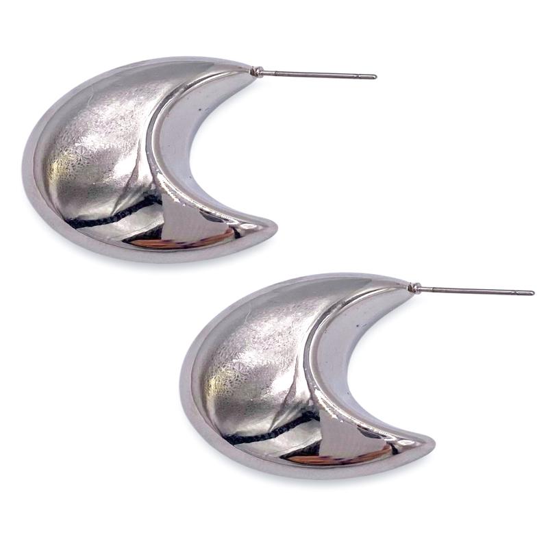 Poppy Rhodium Huggie Earrings - FINAL SALE