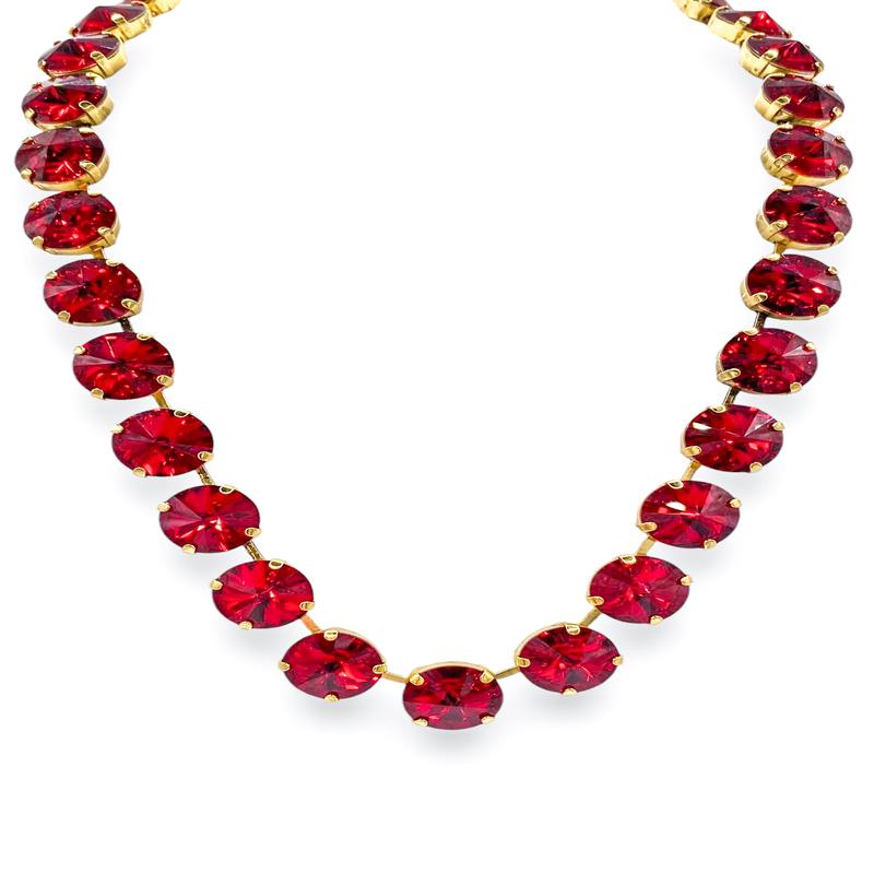 TOVA Sophia Antique Gold Red Necklace