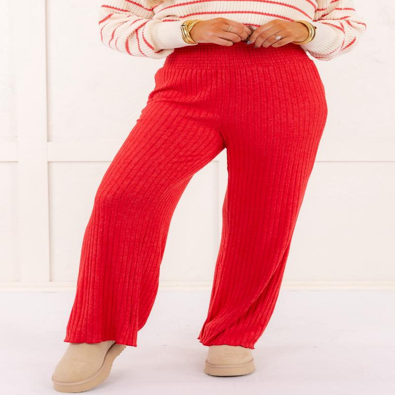 Dawn Ribbed Pant - Haute Red | Z Supply - FINAL SALE