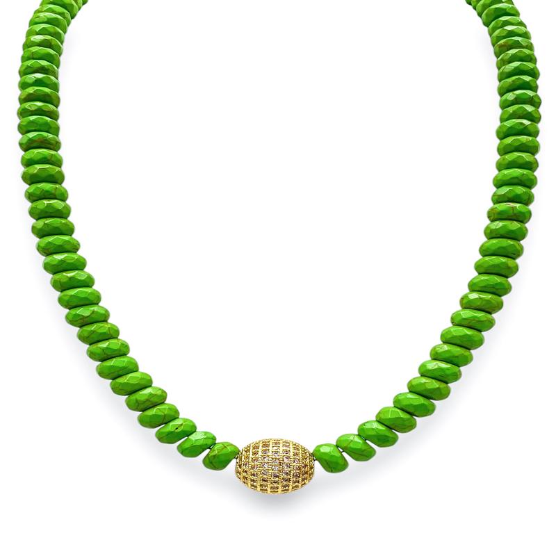 DOORBUSTER - Stand Firm Necklace - Lime Green | Virtue