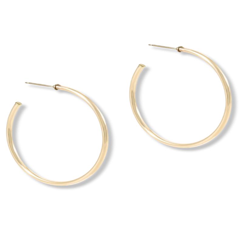 enewton Round Gold 1.75" Post 2mm Hoop Earrings