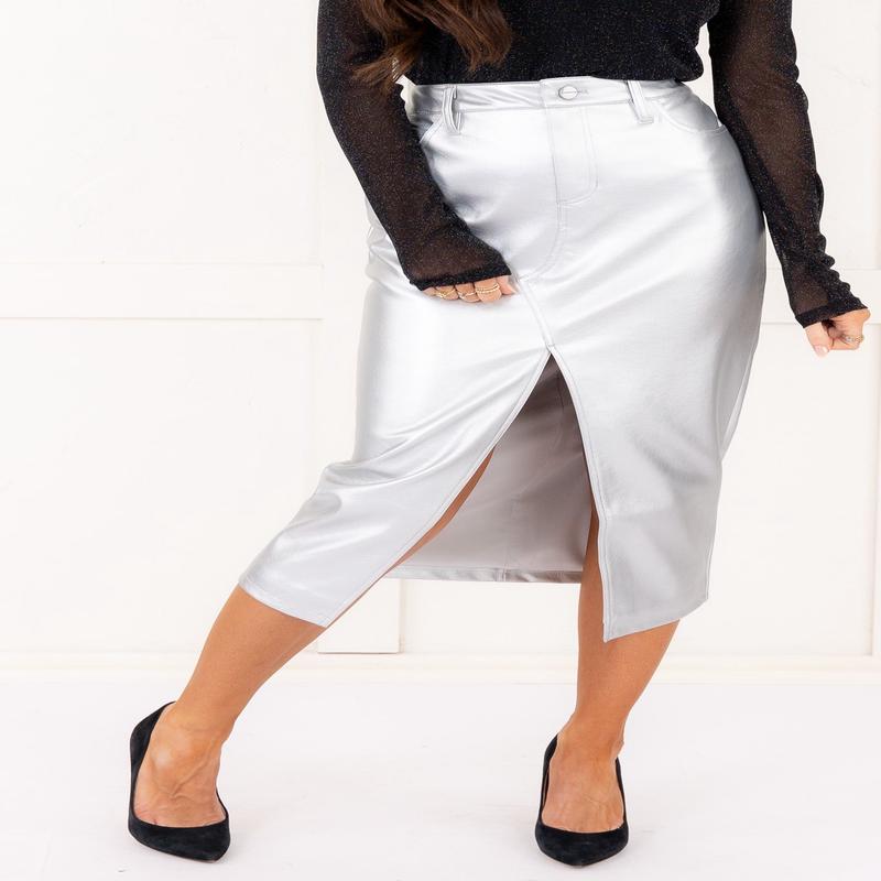 Renaissance Faux Leather Midi Skirt - FINAL SALE