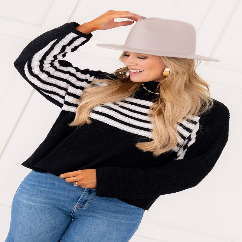 Simply You Striped Long Sleeve Ski Sweater - FINAL SALE