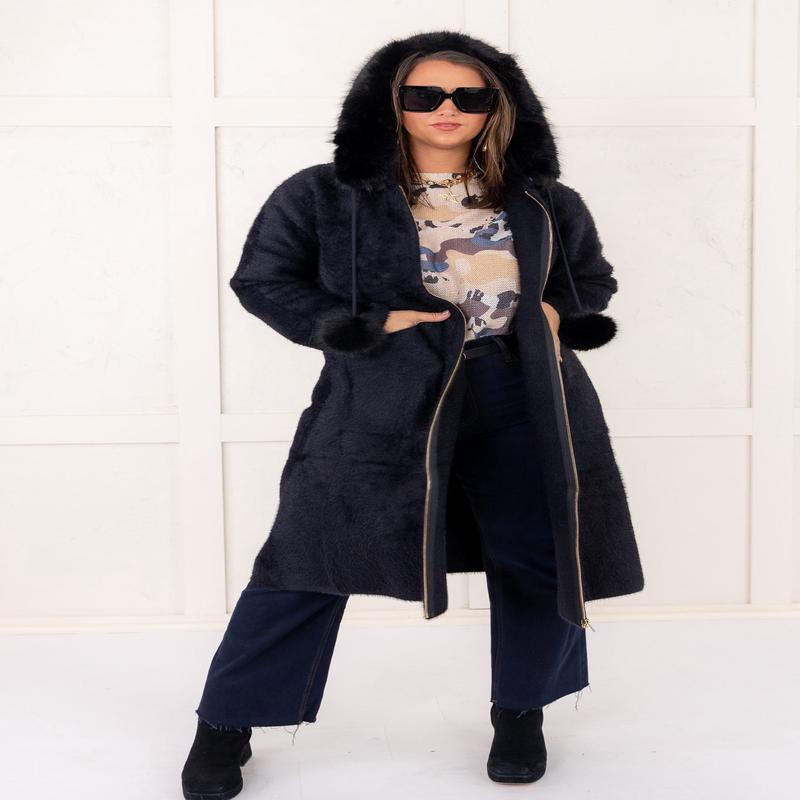 Suraya Knitted Long Coat - FINAL SALE