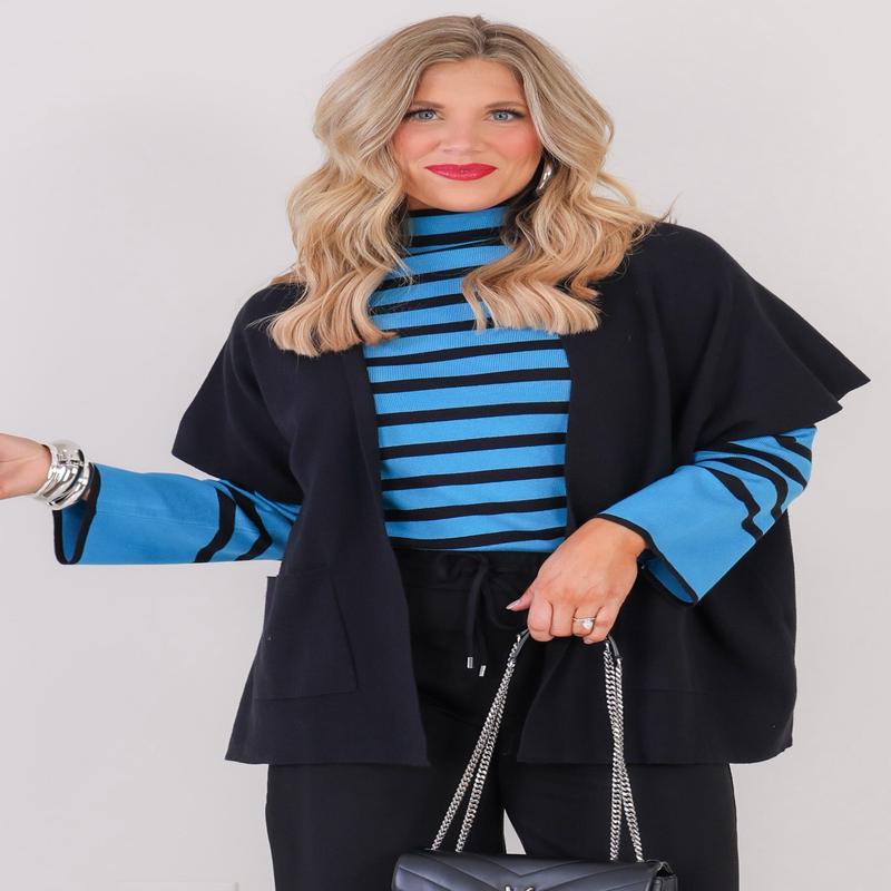 DOORBUSTER Sia Black Short Sleeve Cardigan