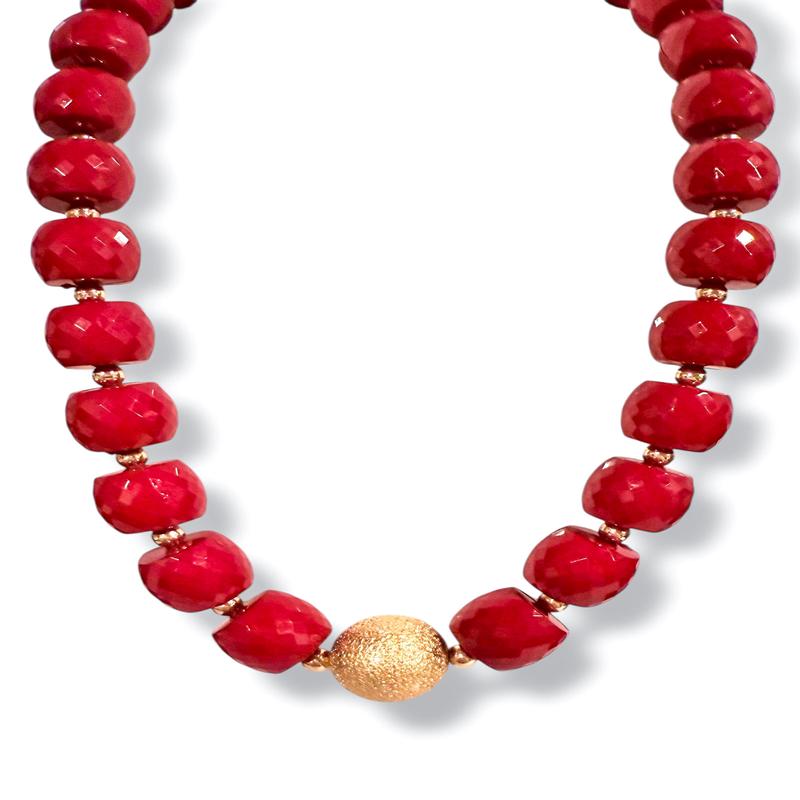 Eyes On You Red Dia Cut Acrylic Necklace