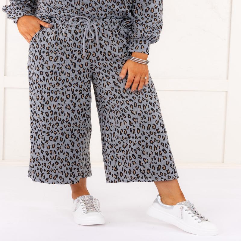Looking Up Leopard Pant - Grey - FINAL SALE