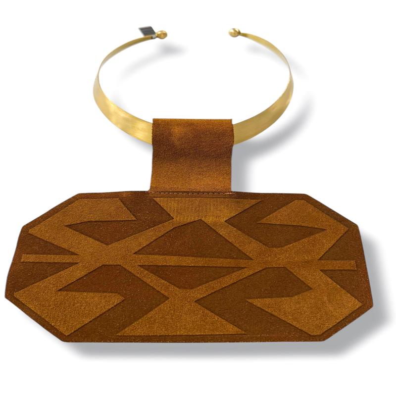 Orijinal Eliza Suede Flat Pendant Choker Necklace