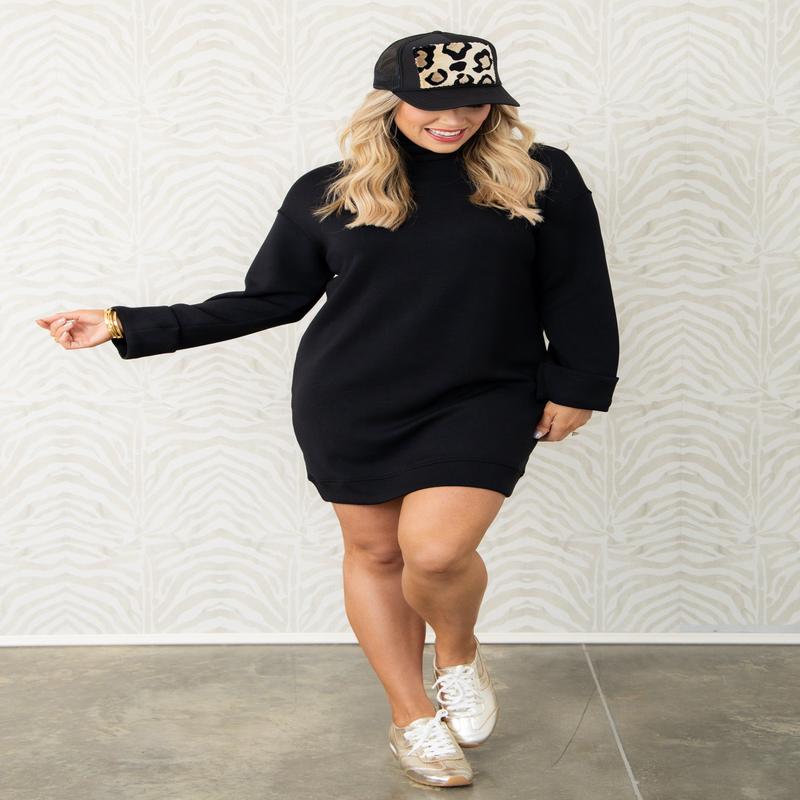 SPANX Airessentials Very Black Turtleneck Long Sleeve Dress