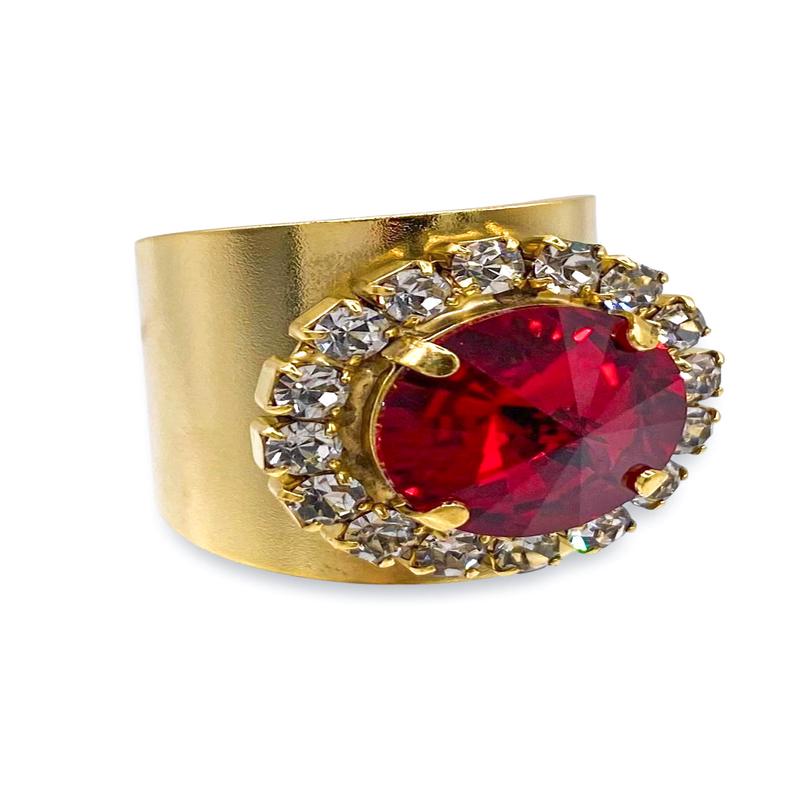 TOVA Jacci Antique Gold Red Ring