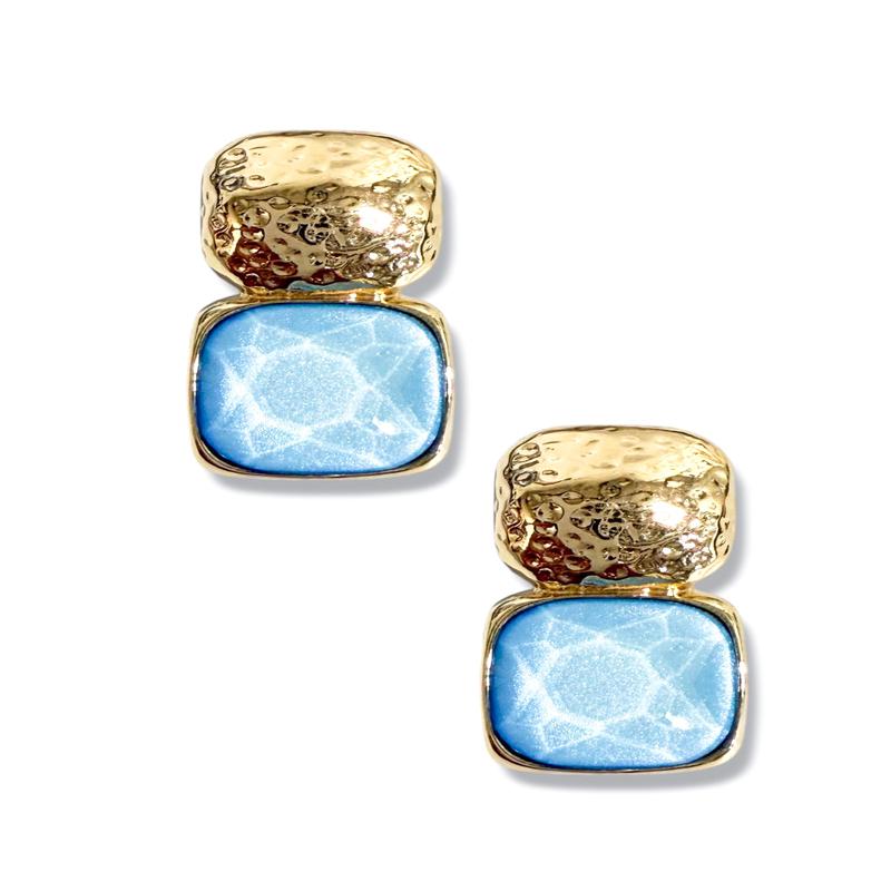 Trina Ice Blue and Gold Earrings