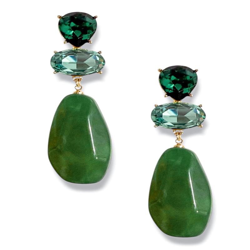 True Meaning Green Drop Dangle Earrings