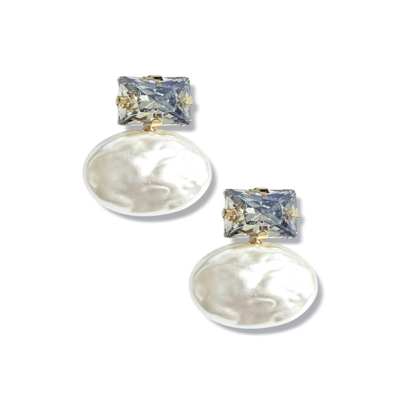 What's At Stake Black Diamond Pearl Drop Earrings