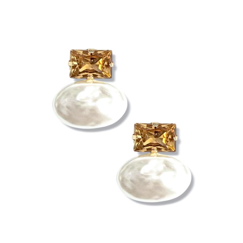 What's At Stake Topaz Pearl Drop Earrings