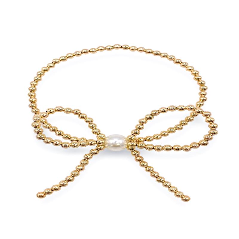 Beaded Blondes Gold Bow Bracelet
