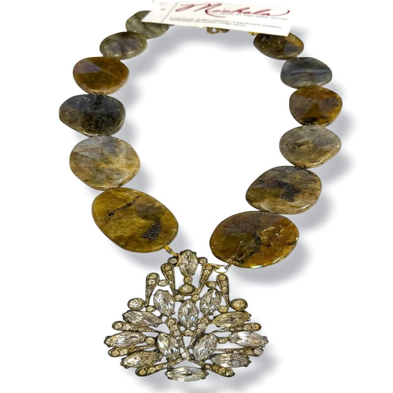 Made in the Deep South 1930s Eisenberg Fur Clip 1960s Labradorite Necklace