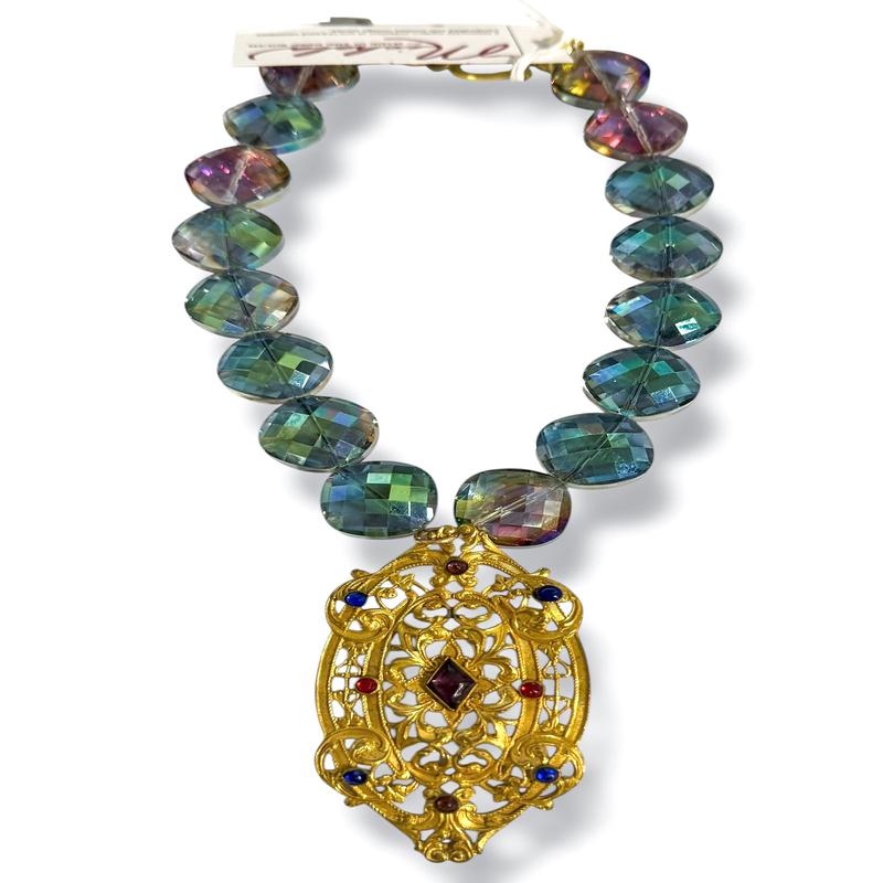 Made in the Deep South Mid 1800s Brooch 1960s Glass Bead Necklace