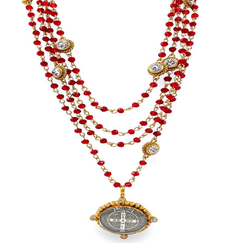 Magdalena 4mm Rondelle Beads - Bespoke San Benito Medallion | Virgins Saints & Angels - FINAL SALE