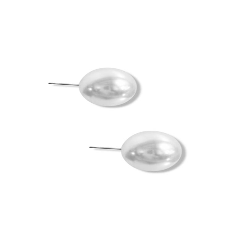 Misty White Pearl Stud Earrings