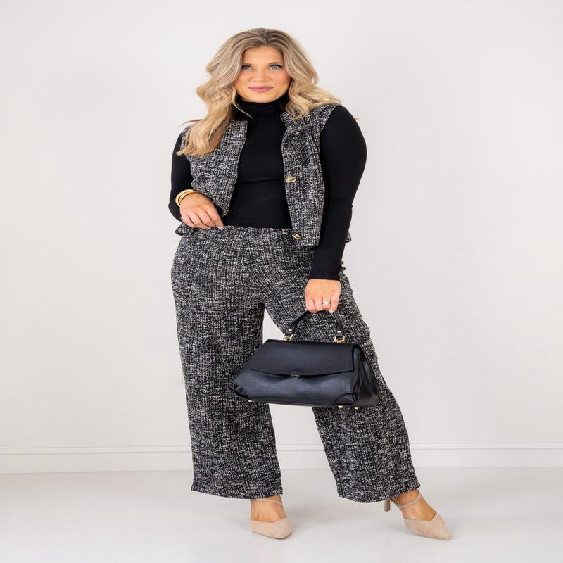 Out of Office Black Wide Leg Pant